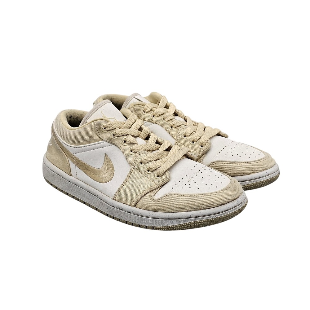 Women's Size 7 US VGC Jordan 1 Low SE Team Gold Basketball Shoes White Leather